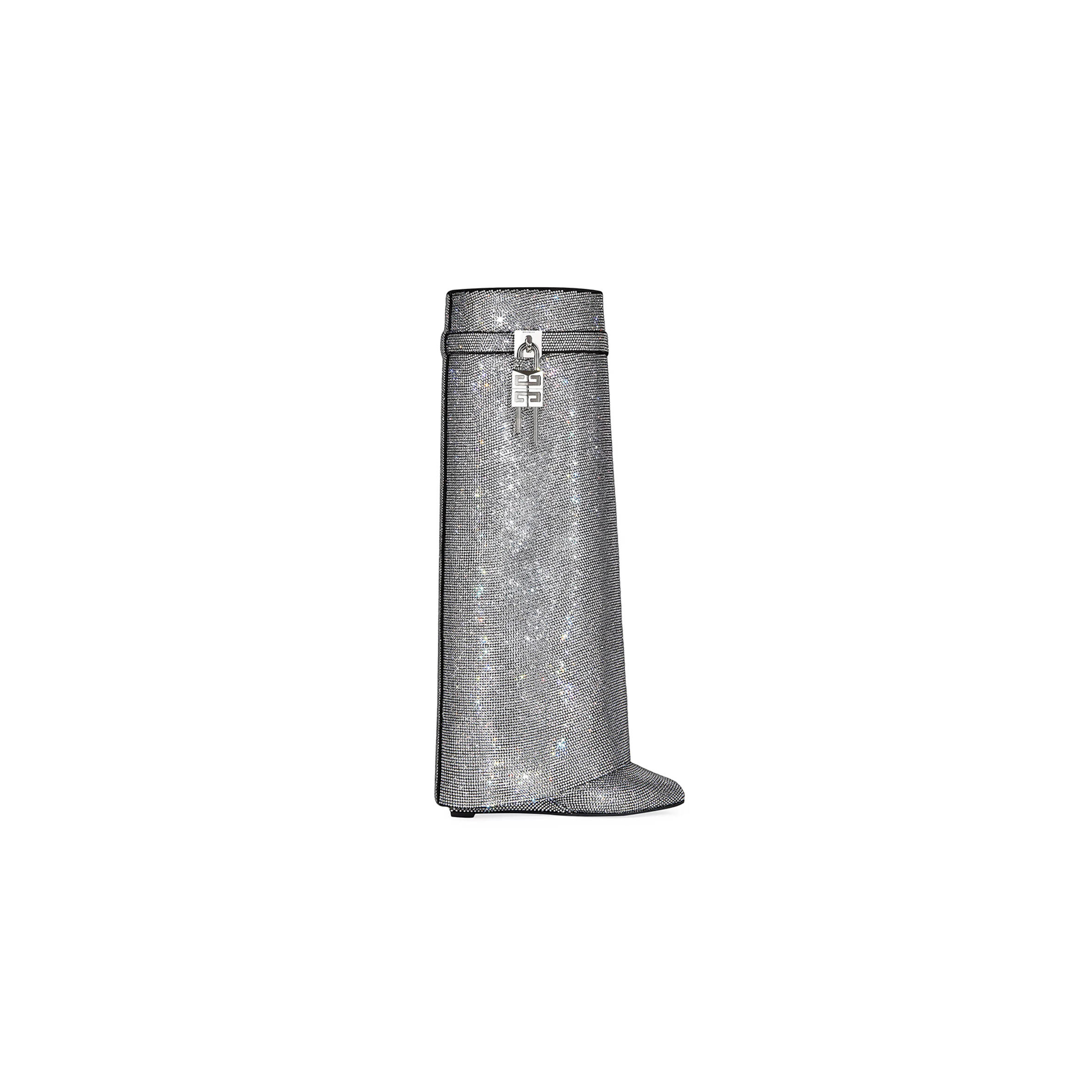 G1uenchy shark lock boots wide fit in strass in silver o1srvl11e0325